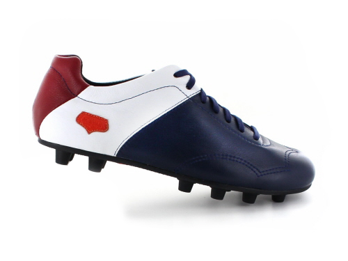 Chaussures de Foot France en Cuir - Crampons Moulés - Modèle Infatigable