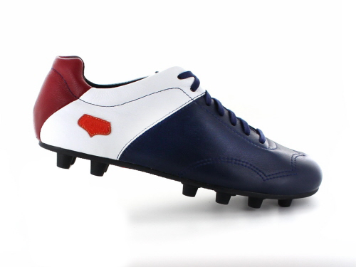 Crampons de foot bleu blanc rouge