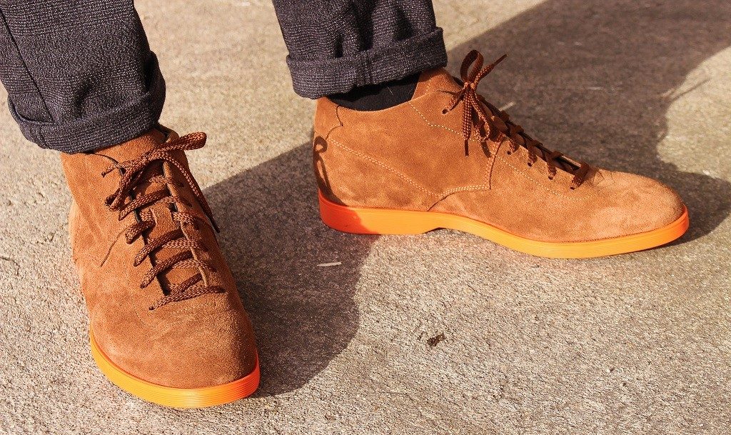 Fin de série 44 - Chaussure Homme Daim Marron - Modèle Enjeu Semelle  Orange - Milémil