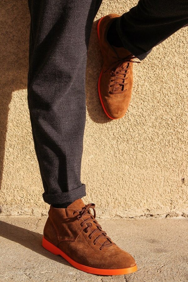 Chaussures de Ville Velours Marron Made in France