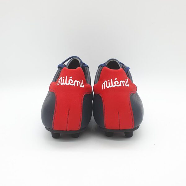 Chaussures de Foot Cuir - Crampons moulés - Modèle "Feinte" Bleu Rouge – Image 5