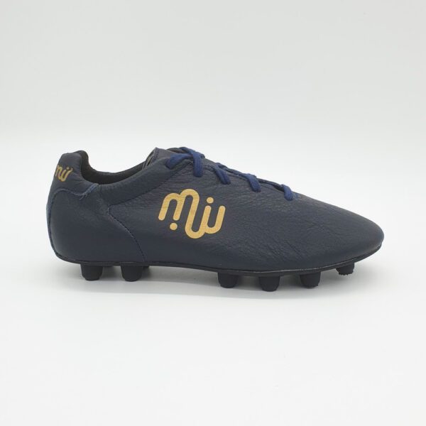 Chaussures de Foot Cuir pour Enfants - Crampons moulés - Modèle "Feinte" Bleu Marine – Image 6
