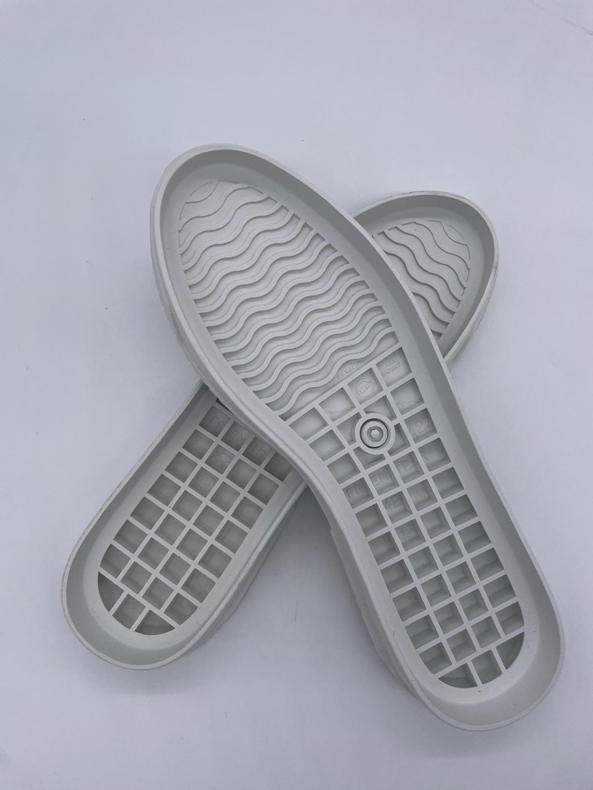 semelles pour chaussures en caoutchouc blanc Milemil