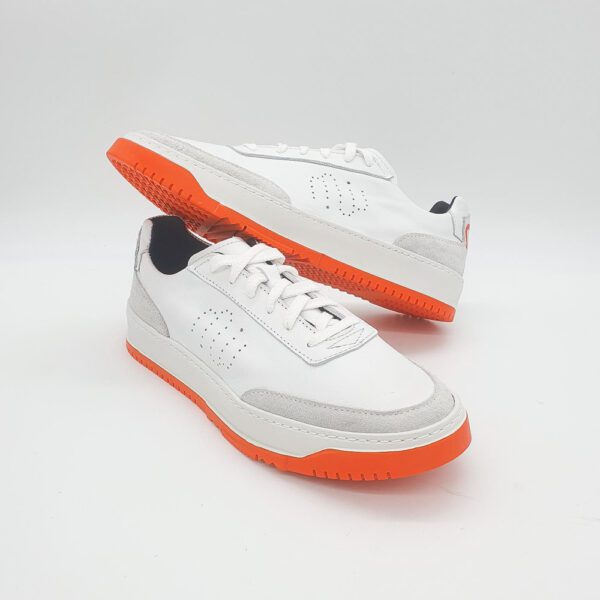 Sneakers Cuir Blanc : modèle "GRINTA" - Semelle Blanche et Orange – Image 5