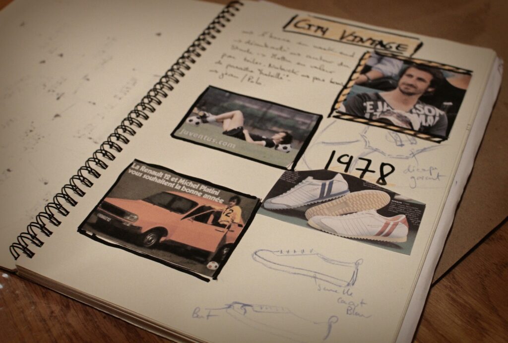 carnet de croquis de chaussures pour la création d'une marque de baskets